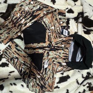 The North Face Camouflage Ski Jacket with Black Accents